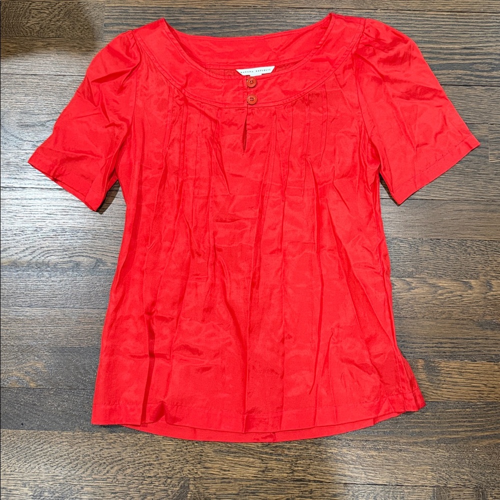 Banana republic Red Orange Silk Blend Fabric top